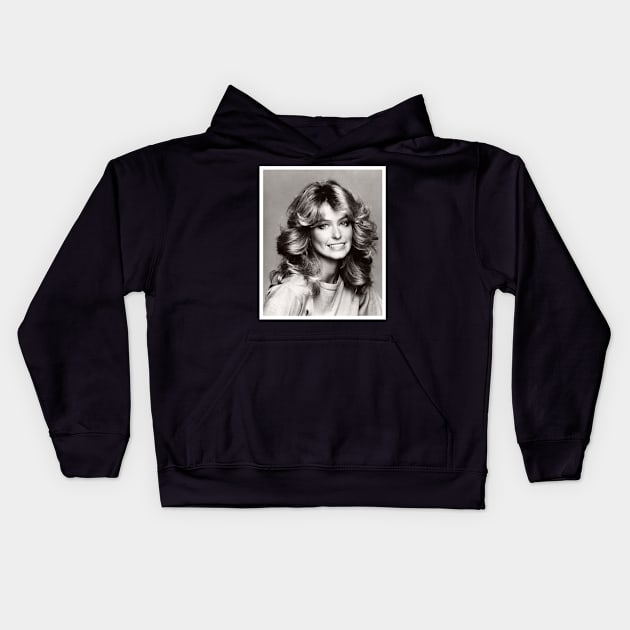 Farrah Fawcett Kids Hoodie by KitzCutiz